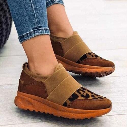 Winter Womens Sneakers Plush Warm Woman Leopard Slip-on Casual Shoes Ladies Footwear Wedge Fashion Platform Female Running