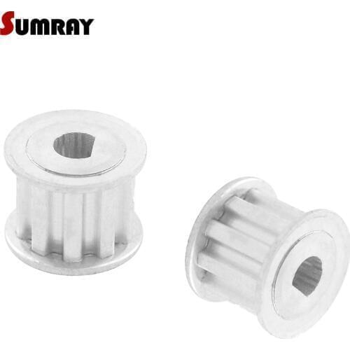 SUMRAY XL 12T D type Timing Belt Pulley 5*4.5/6*5/8*7mm bore 11mm width D type Synchronous Wheel Pulley for Laser Machine