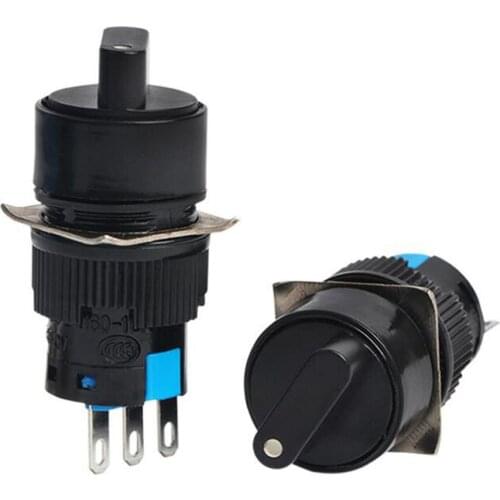 1 PCS Small Ttwo-speed Rotary Switch LA16-11X/21 Selector Switch 2 Position Holding Type 16mm