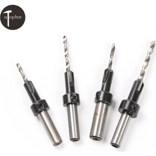1PC Adjustable Alloy Head 8mm Round Shank Taper Drill Countersink Tapered Cone Reaming Drill Bit Wood Woodworking Tools