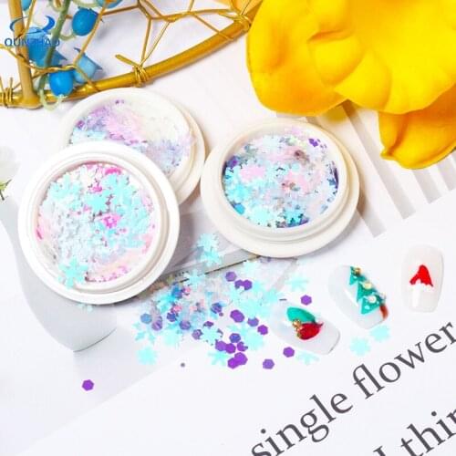 1 pcs Christmas ornaments snowflakes nail glitter decoration DIY sequins 24 colors Christmas gifts