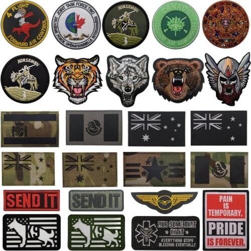 1 PC Embroidery Military Combat Patch Japanese Kamikaze Knight and Animal Series Badge Clothing Denim Jacket Backpack Applique