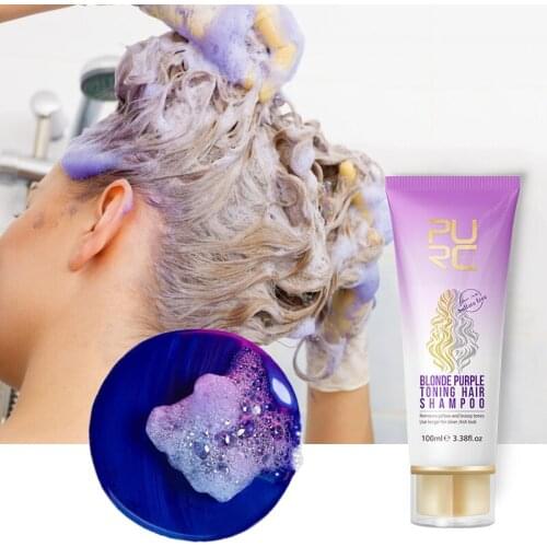 100ml Remove yellow to make gray-yellow shampoo, hairdressers color protection moisturizing purple shampoo after dyeing