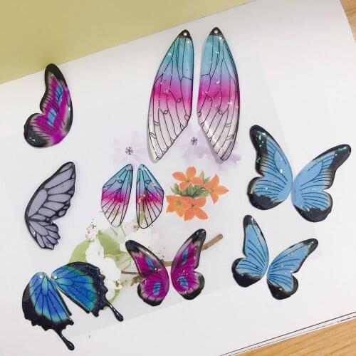 100Pcs Jewelry Accessories Charms Hand Made Wing Shape DIY Pendant Earrings Making
