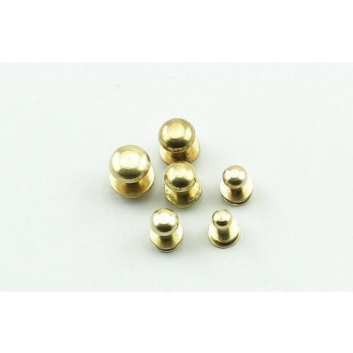 20Pcs 6mm Durable Leather Solid Brass Belt Bag Screw Rivet Round Head Button Chicago Screw In Button Studs Craft Tool
