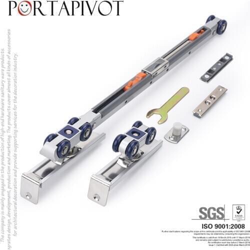 4-Wheel Double Buffer Hanging Wheel Soft Close Sliding Door Pulley Bathroom Door Barn Door Hardware Wooden Door Hanging Pulley