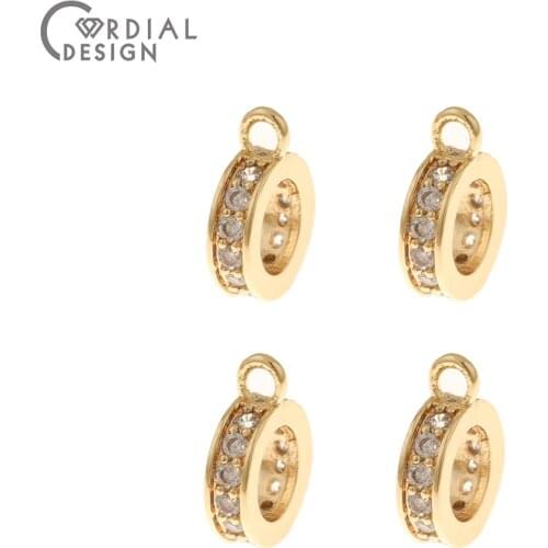 Cordial Design 30Pcs 8*10MM Jewelry Accessories/DIY Making/Hand Made/Genuine Gold Plating/CZ Charms/Jewelry Findings & Component