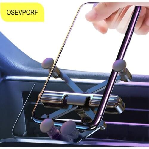 ABS Car Phone Holder For iPhone 11 12 Pro Max 2021 Phone Mount Stand For Samsung S21 S20 Universal Air Vent Mount Car Bracket