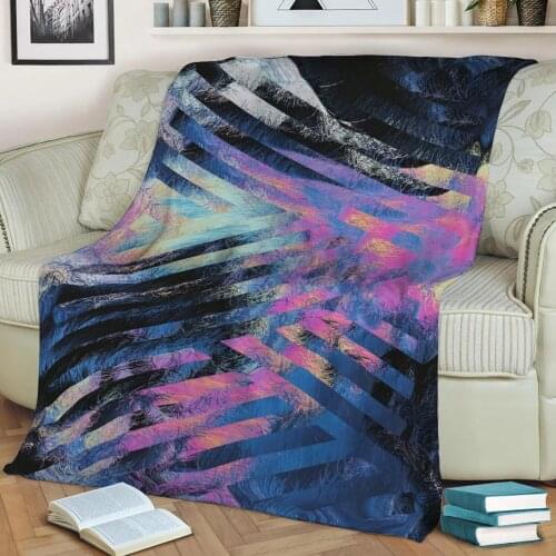 Abstract Geometric Pattern 3D Printed Velvet Plush Throw Fleece Blanket Bedspread Sherpa Blanket Home Decora