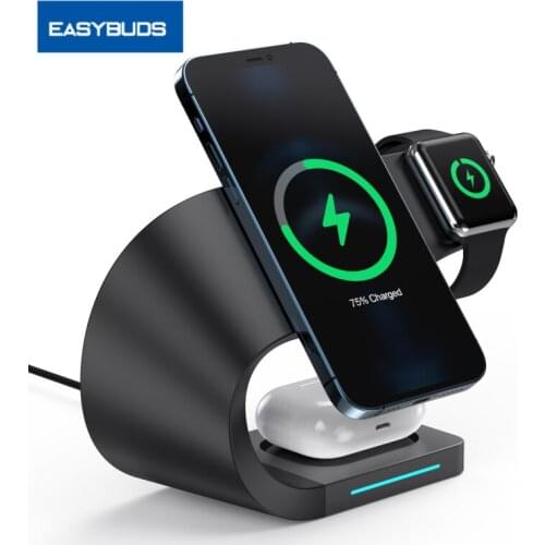 EASYBUDS 15W QI Wireless Charger Stand Holder 4 In 1 For Iphone 12 11 Fast Charging Induction Dock Station For IWatch Airpods