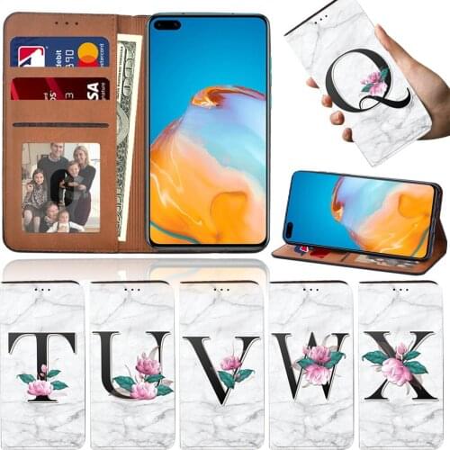 Flip Phone Case for Huawei P20/P20 Pro/P20 Plus/P30/P30 Pro/P30 Plus/P30 Lite/P40/P40 Pro 26 Letter Mobile Phone Protective Case