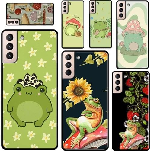 Cottagecore Frog Mushroom Kawaii Cover For Samsung Galaxy S21 Ultra Note 20 Note 10 S8 S9 S10 S20 Plus S20 FE Phone Case