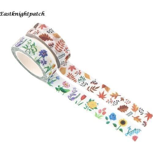 E2313 Cartoon Leaves Flower Plant Washi Tape Adhesive Tape DIY Scrapbooking Sticker Label Matte surface Masking Tapes Supplies
