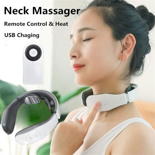 New Electric Neck Massager Pulse Back Far Infrared Heating Pain Relief Tool Shoulder Massager Health Care Relaxation Machine