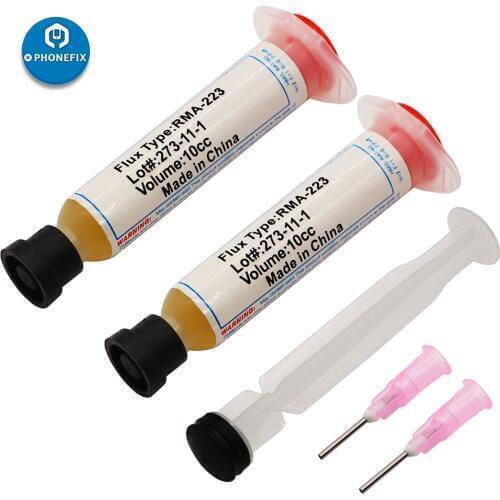 5pcs/lot 10CC RMA-223 Solder Paste Flux with Syringe No-Clean Soldering Paste for Phone SMD BGA PCB RMA-223 Welding Fluxes