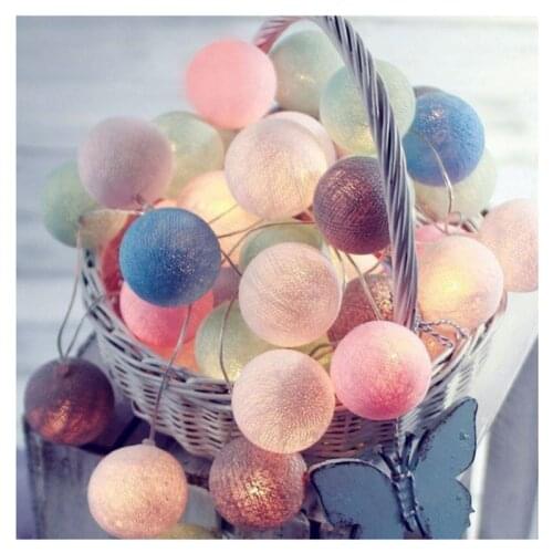 3M 20 LED Cotton Ball Garland Lights String Christmas Xmas Outdoor Holiday Wedding Party Baby Bed Fairy Lights Decorations