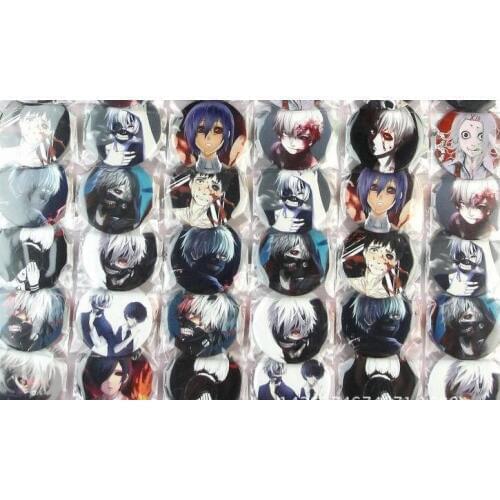 Hot Sale 48 pcs/set Cartoon Japanese anime Tokyo Ghouls Badges 4.5cm Cartoon Brooch Button Badge Pin, X-20