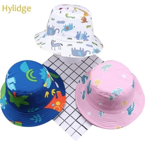 Hylidge Cartoon Printed Baby Bucket Hat for Girl Boy Summer Hats for Children Kids Cap Toddler Infant Sun Cap Beach Hats 1-2 yrs