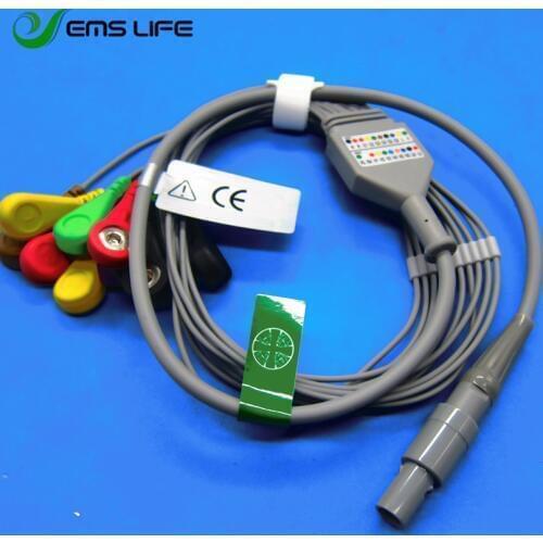 Customized holter ECG cable 10 lead snaps with 10pin connector
