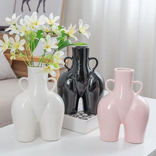 Nordic Woman Body Ceramic Vase Home Decoration Accessories Living Room Dining Table Flower Arrangement Dried Flower Vases Crafts