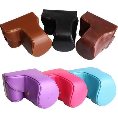 New Leather Camera Case Bag Cover For Sony NEX6 NEX-6 A6000 NEX7 18-55MM Lens