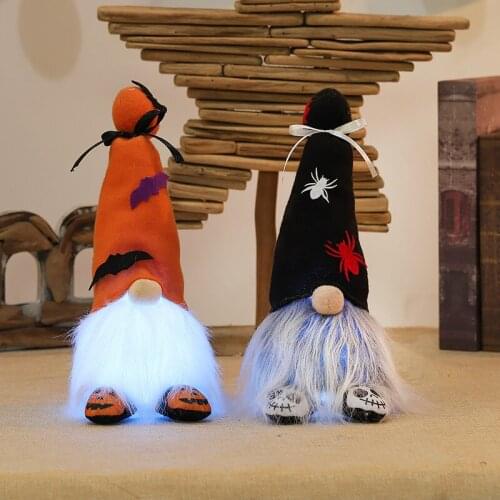 Faceless Gnome Doll Ornaments Halloween Skull Pumpkin With Lamp Doll Pendant Gifts Home Party Window Decoration Table Decor