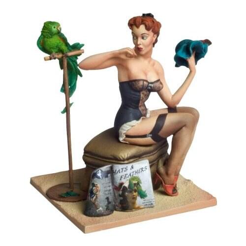 1:20 scale die-casting resin assembly model Summer girl and parrot model needs hand-colored assembly model free shipping