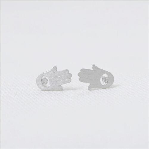 Fashion Hamsa Stud Earrings The Evil Eye earrings Hand With Rhinestones ear nails