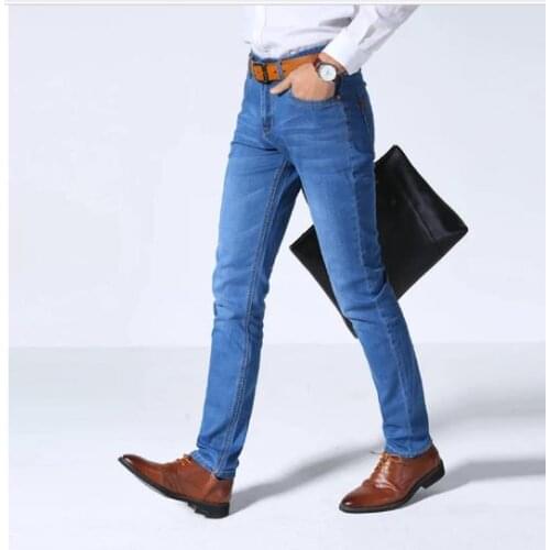 2022 Pantalon Homme en Jean New Mens Stretch Regular Fit Jeans Business Casual Classic Style Fashion Denim Trousers Male Pants