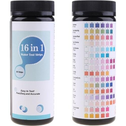 Water Hardness Test Kit Hard Water Test Strips for Water Softener 50 Strip Pack 16-in-1 Swimming Pool Water Testing