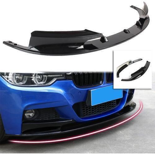 2Pcs/Set Car Front Bumper Lip Cover M Style Splitter Trim For BMW F30 3 Series 2012 2013 2014 2015 2016 2017 2018 Gloss Black