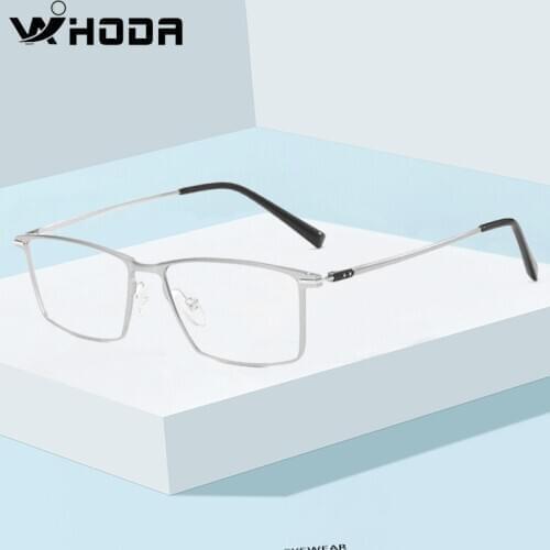 Pure Titanium+Aluminum-Magnesium Anti Blue Ray Glasses Frame Men Square Myopia Optical Prescription Eyeglass Frames Man A6014