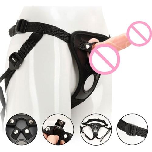 10-14.5cm Bundled Adjustable Dildo Wearing Leather Pants Womens Equipment Homosexual Masturbation Sex Toys Realistic Penis