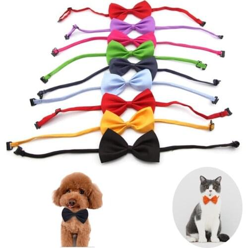Dog Cat Adjustable Bow Tie Collar Necklace Pet Bow Neckties Dog Tie Bowknot Soft Cat Neck Strap Grooming Accessories