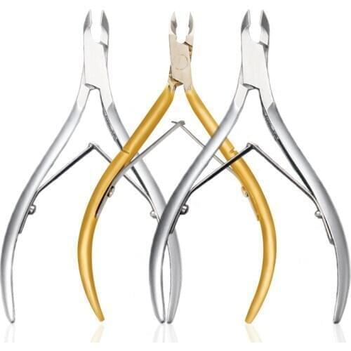 Stainless Steel Cuticle Nipper Tools Finger Care Manicure Nail Clipper Dead Skin Tools Gold and Sliver