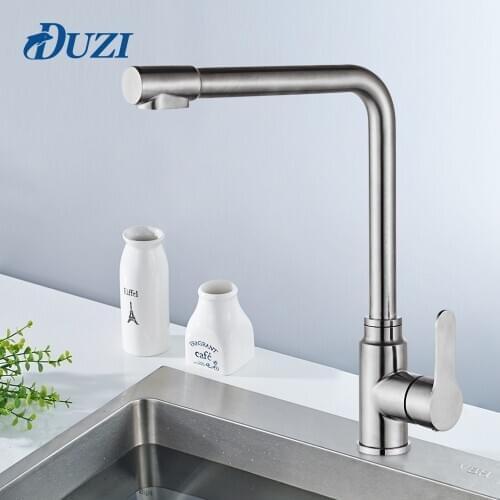 Kitchen 3 Way Faucet Drinking Water Taps 360 Degree Rotation Crane 304 Stainless Steel Filter Faucets Cold And Hot Water Mixer