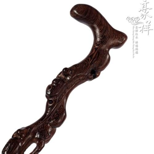 The old chicken wing wood cane wooden carving rosewood wood cane quality of Ganoderma lucidum cane cane