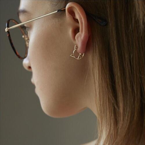 Timlee E146 Cute Hollow Cat Alloy Studs Earrings,Fashion Jewelry