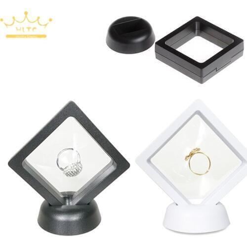 Transparent Jewelry Display Stand Ring Earring Suspended Floating Holder Jewellery Coins Gems Box Jewelery Stand Cases