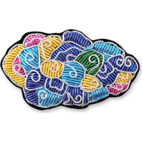 Embroidery india silk pin on patch colorcloud brooch badges for clothes apliques de roupa patches para vestuario parches