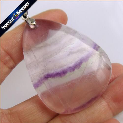 High Quality Big Natural Rainbow Fluorite Stone Beads Pendants Necklaces Wholesale Bijoux Necklace For Womens Jewelry QS496