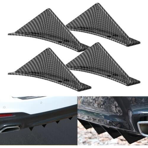 4pcs universal carbon fiber car modified rear bumper diffuser triangle spoiler For BMW E46 E90 E60 E39 E36 F10 F30 X5 E53 E70