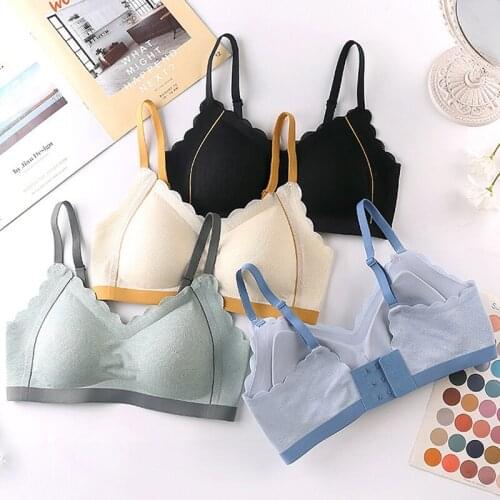 Roseheart Women Fashion Green Skin Wireless Padded Bras Push Up Sexy One-Piece Bras Bralette Underwear Plus Size A B Female Bra