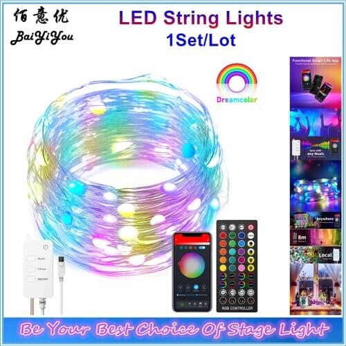 1Set/Lot 5M/10M Christmas Decoration Tree Led String Lights Smart Wifi Bluetooth Remote Control LED Lamp APP Home Fairy Light