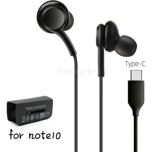 10pcs USB C Jack Headphones for Note 10 Plus S20 Ultra Wired Headset for Samsung Galaxy A8S A9S Type C Plug Earphone