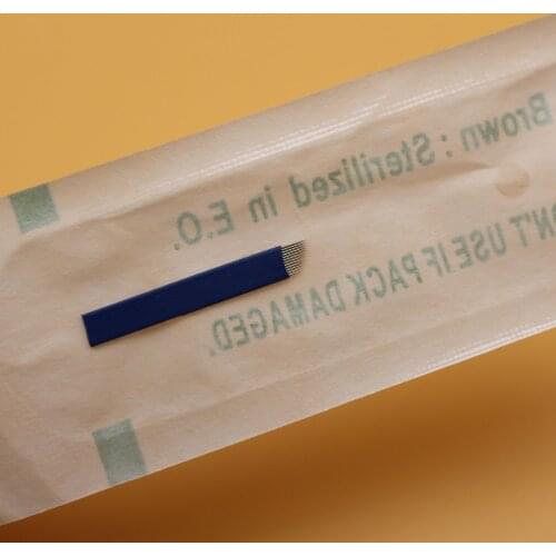 100 Pcs 11 pin Microblading Needles 0.2mm Eyebrow Tattoo Blade For 3D Permanent Makeup Eyebrow Embroidery Tattoo Needle