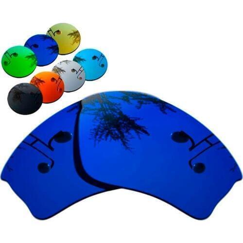 100% Precisely Cut Polarized Replacement Lenses for Half Jacket XLJ Sunglasses Deep Blue Mirrored Coating Color- Choices