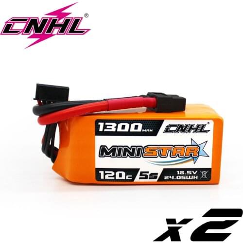 2PCS CNHL 5S 1300mAh 18.5V 120C Lipo Battery Ministar Series With XT60 Plug For RC FPV Drone Quadcopter Helicopter Airplane Car