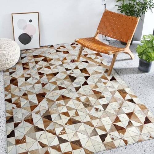 2018 New European-Style Luxurious Grand Carpets Sitting Room Bedroom Tea Table Mat Hand-Stitched Rug Cowhide Carpets