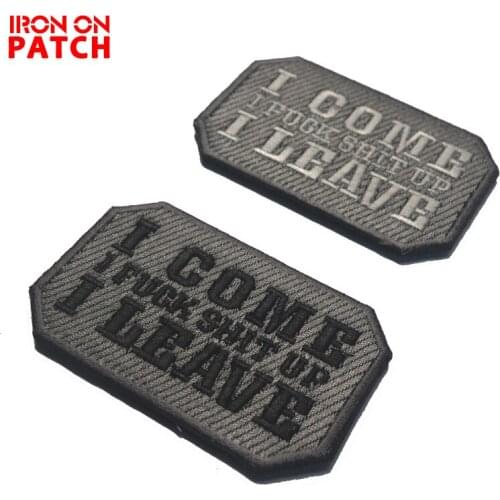 3pcs I COME I LEAVE Tactical Patch Patches Hook & Loop 3D 100% Embroidery Badge Military Army Armband Backpack Badge